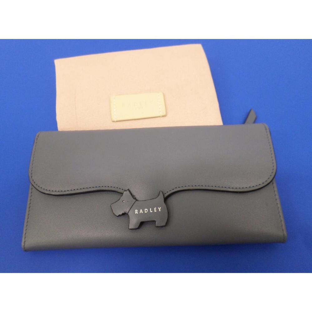 Radley London Slate Blue Scottie Dog Fold-over Wallet - VGUC!!